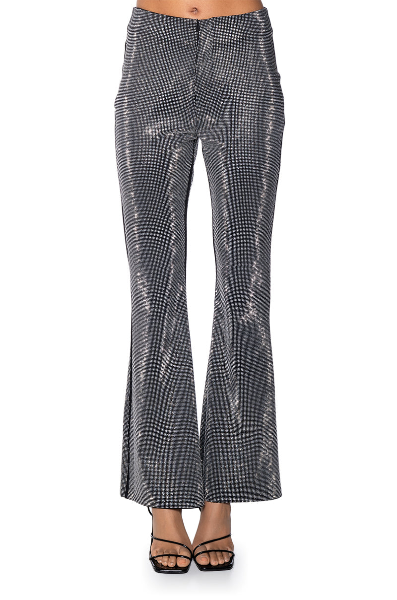 DIAMONDS DANCING FLARE LEG TROUSER IN BLACK