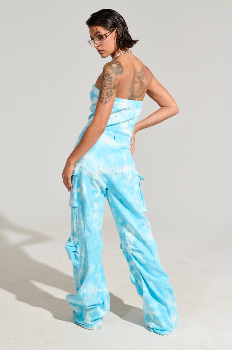 HEAD IN THE CLOUDS DENIM JUMPSUIT