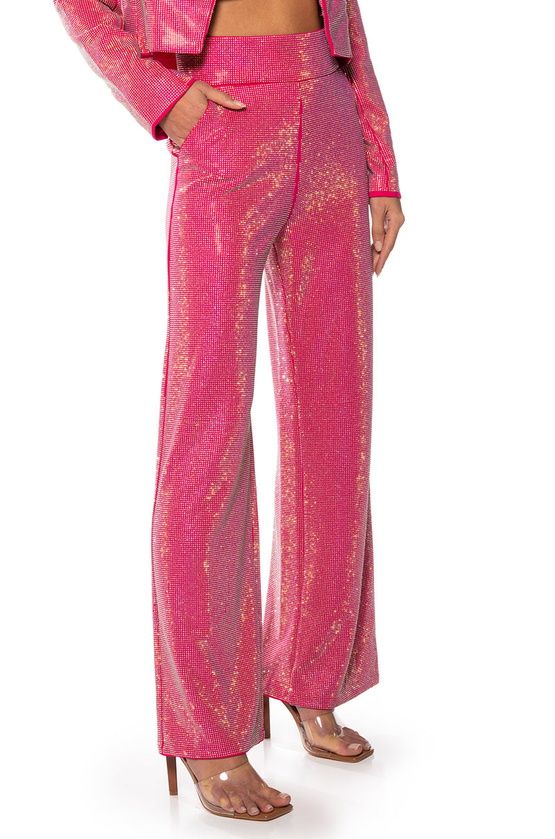 CENTER OF ATTENTION RHINESTONE PANT IN PINK