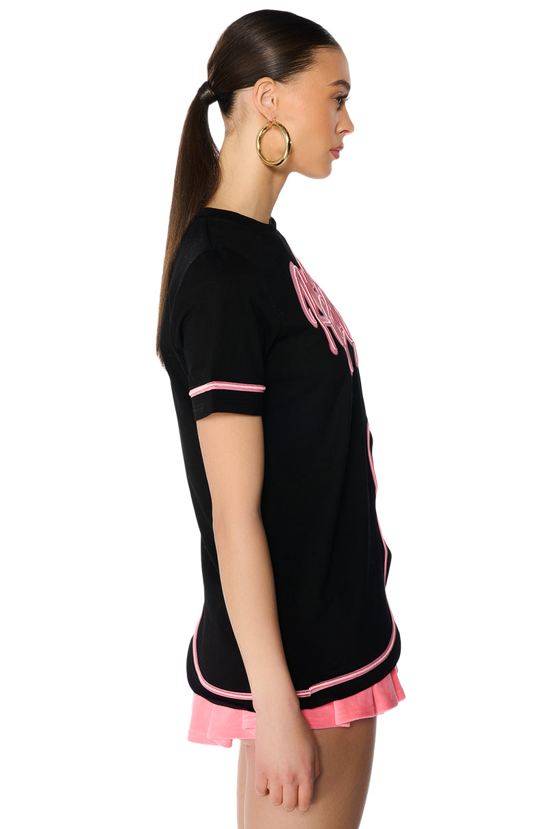 READY SET GO SHORT SLEEVE ASYMMETRIC TEE