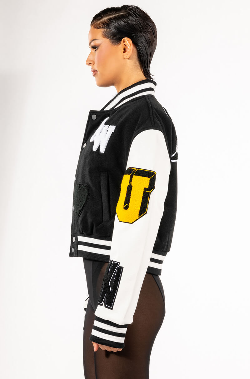 KEEP IT CLASSIC PATCH VARSITY JACKET