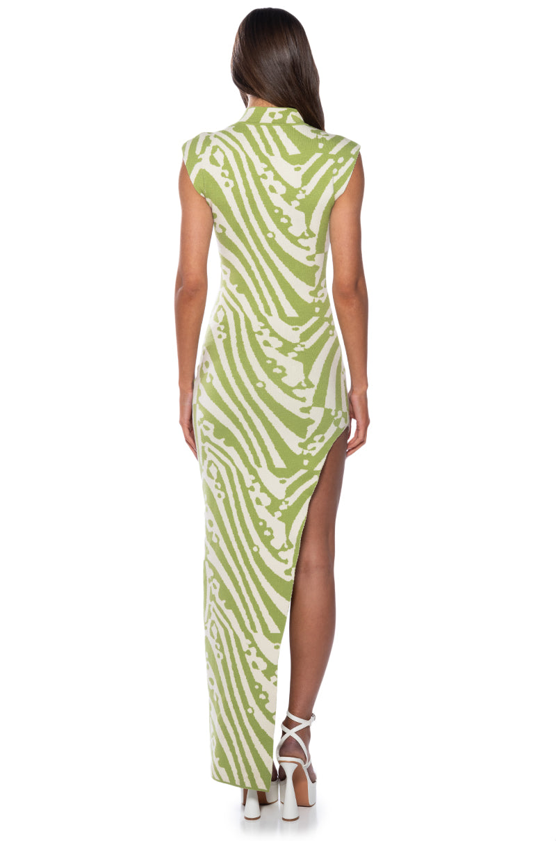 CAUGHT MY EYE MOCK NECK KNIT MAXI DRESS