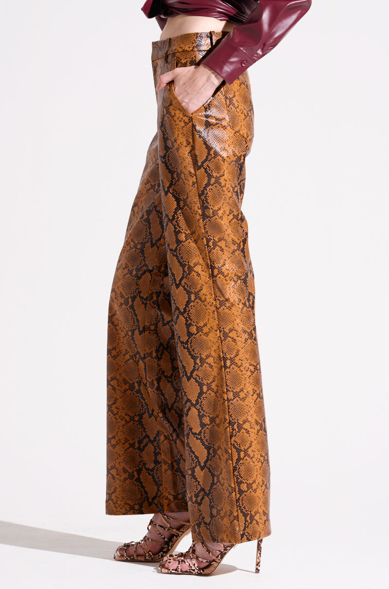 SNAKESKIN STRAIGHT LEG TROUSER