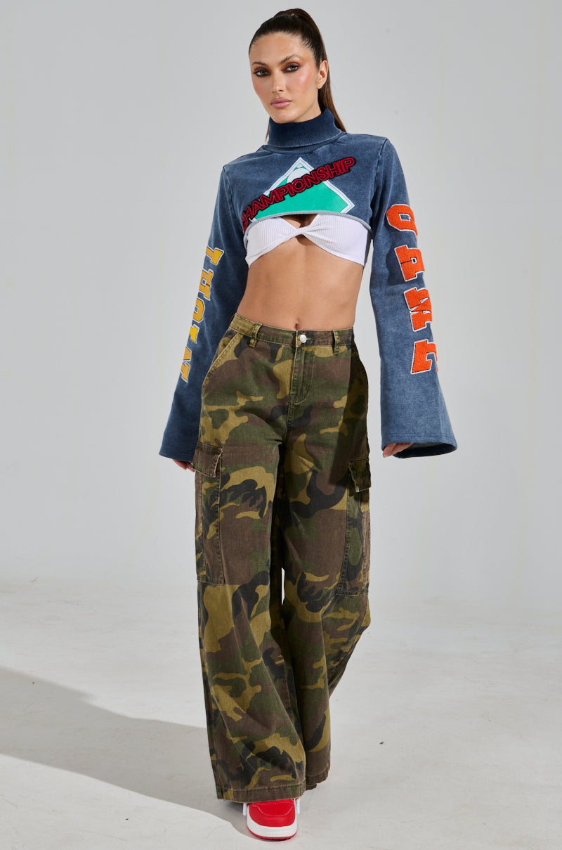 RIDE WITH ME CAMO WIDE LEG PANT