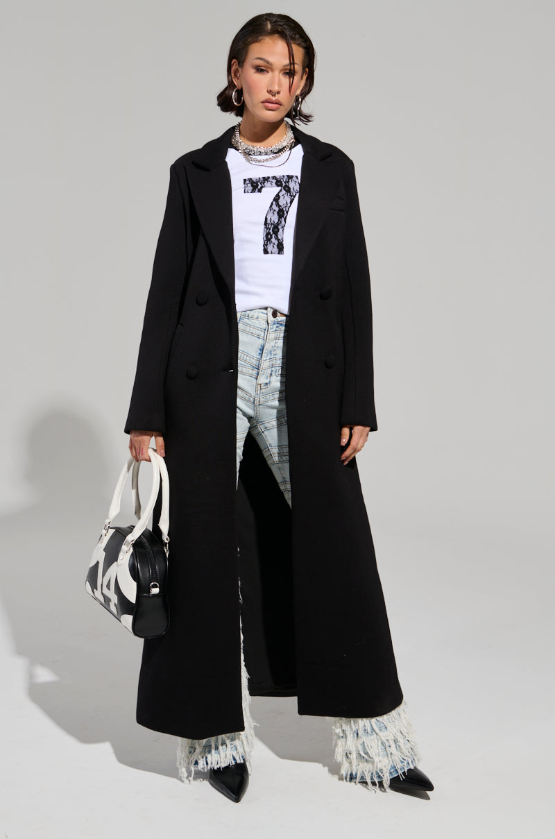 COCOA BUTTER SCUBA TRENCH IN BLACK