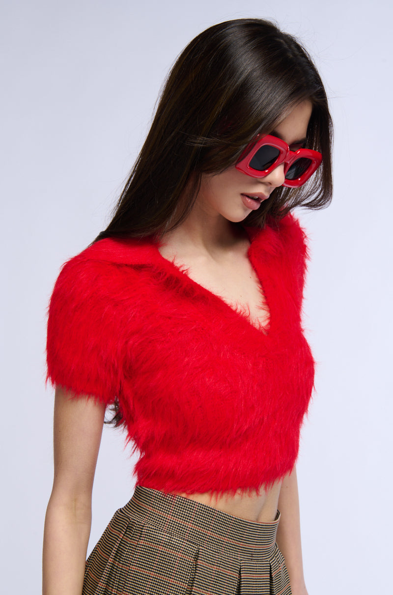 LIFE OF THE PARTY FUZZY KNIT TOP