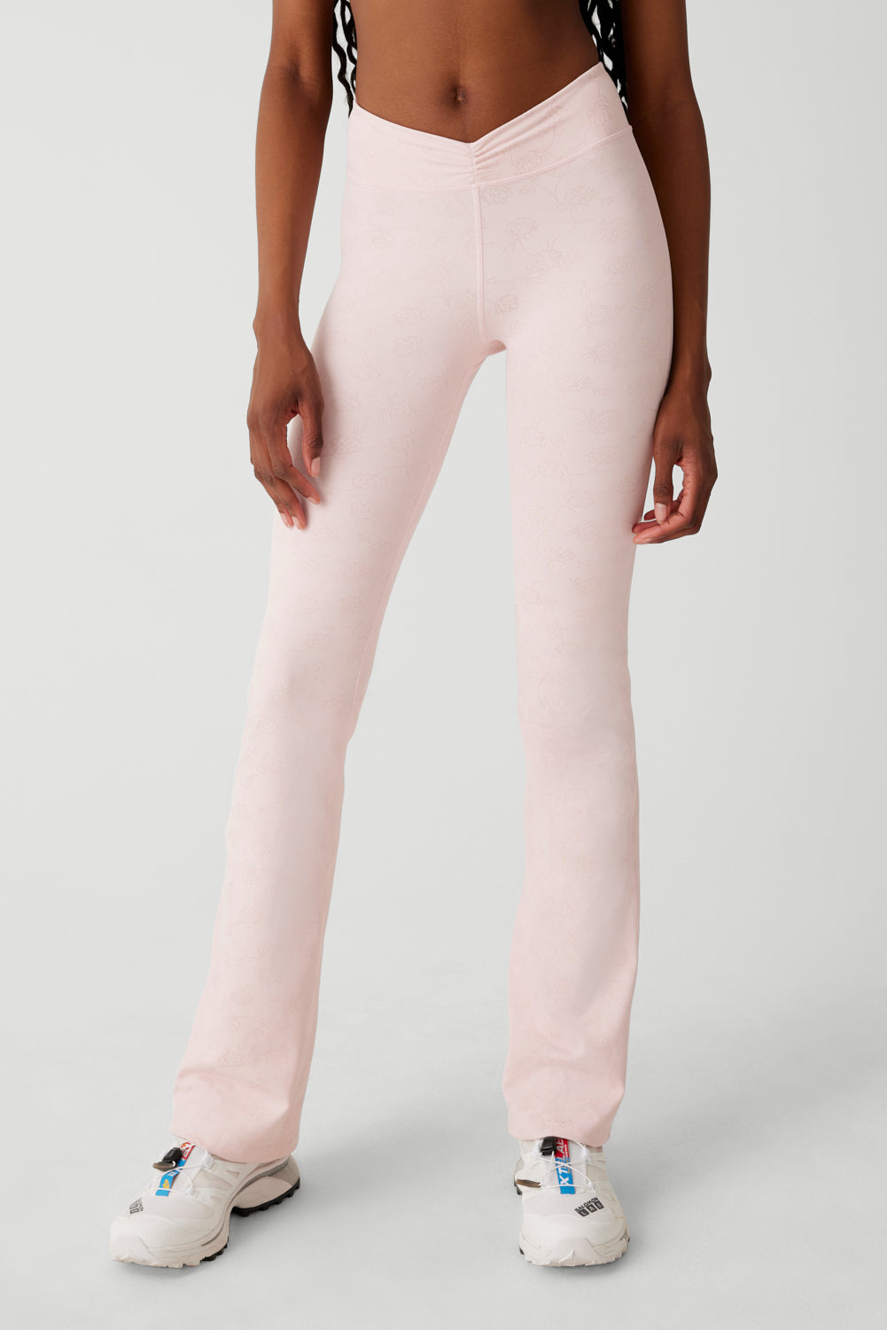 Clementine Low Waist Flare Legging - Pink Petals