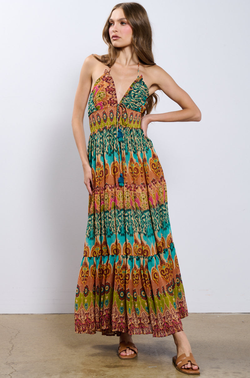 CANT GET ENOUGH PRINTED MAXI DRESS