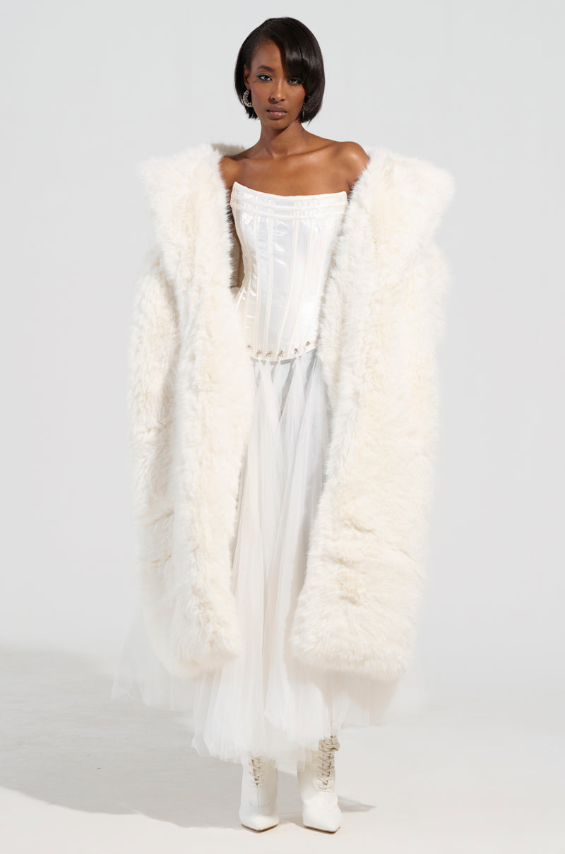 BCARDI LONG LUXE FAUX FUR TRENCH