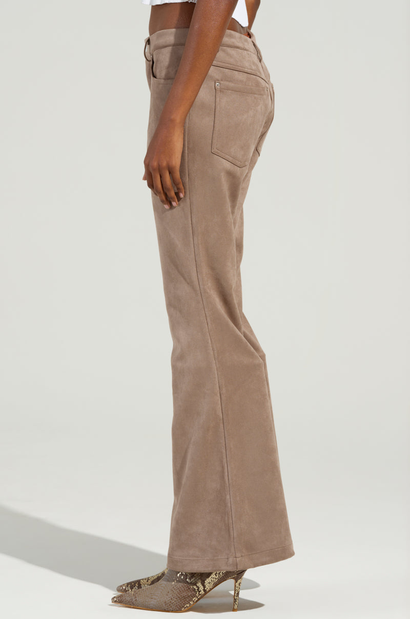 SOFIA FAUX SUEDE FLARE PANTS