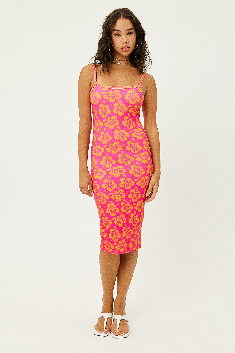 Quinn Terry Floral Dress - Hibiscus Honey