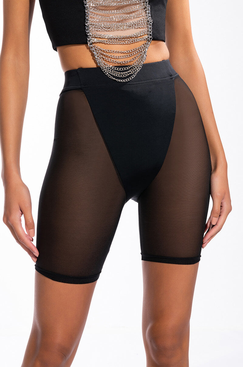 BARELY THERE MESH BIKER SHORT