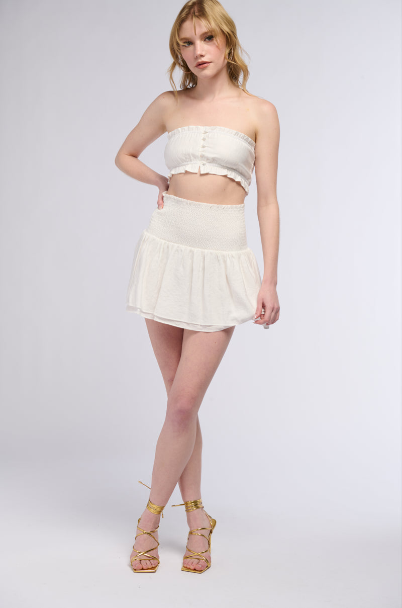 THE KYLIE SMOCKED BANDEAU TOP