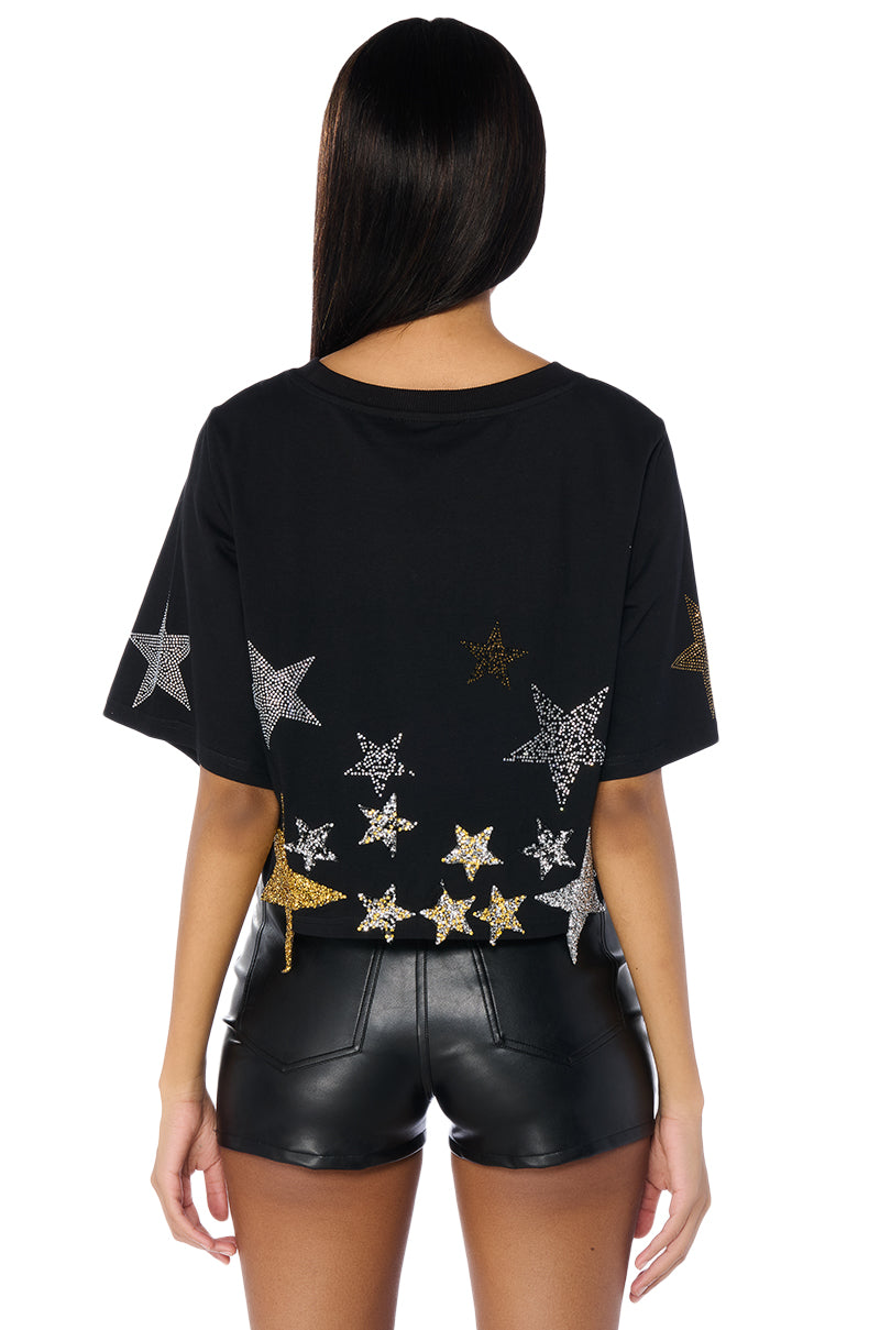 INTO THE STARS CROPPED SHORT SLEEVE T SHIRT