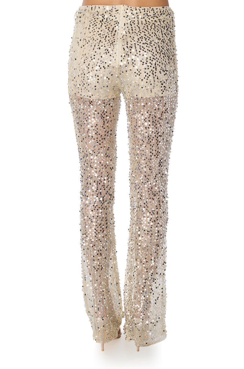 RIGHT DECISION SEQUIN STRAIGHT LEG PANT