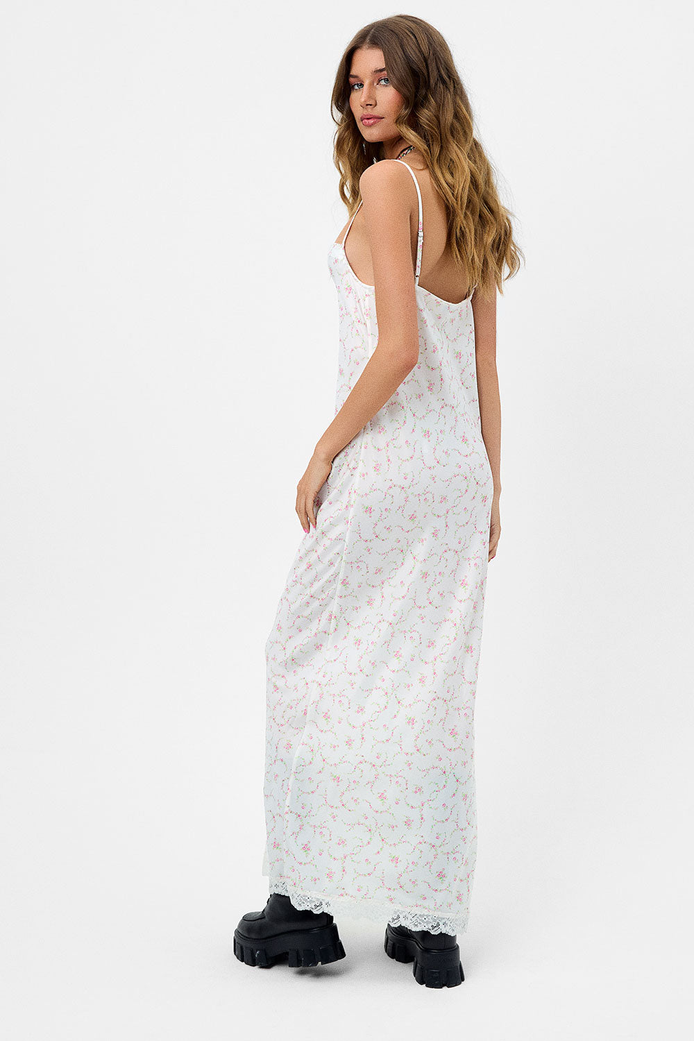 Cara Satin Maxi Dress - Day Lily