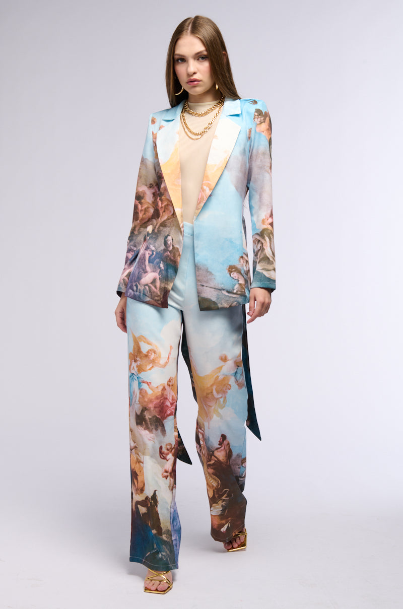 LOOK UP PRINTED WIDE LEG TROUSER