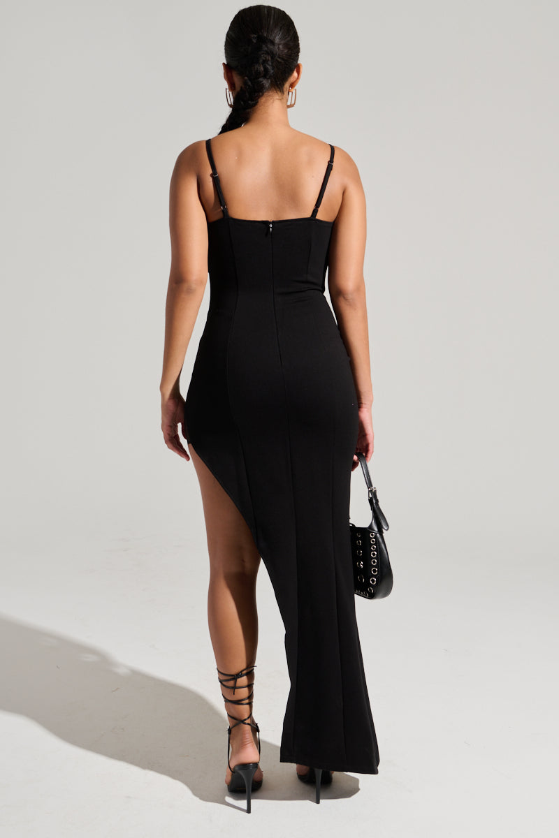 NEW BOO ASYMMETRICAL MAXI DRESS