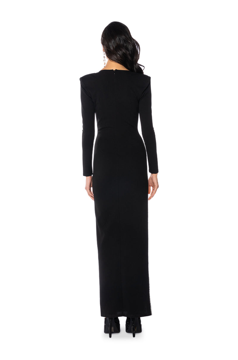 LEADER OF THE PACK LONG SLEEVE HIGH SLIT GOWN