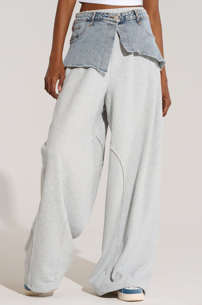 DYLAN DENIM BELTED SWEATPANT