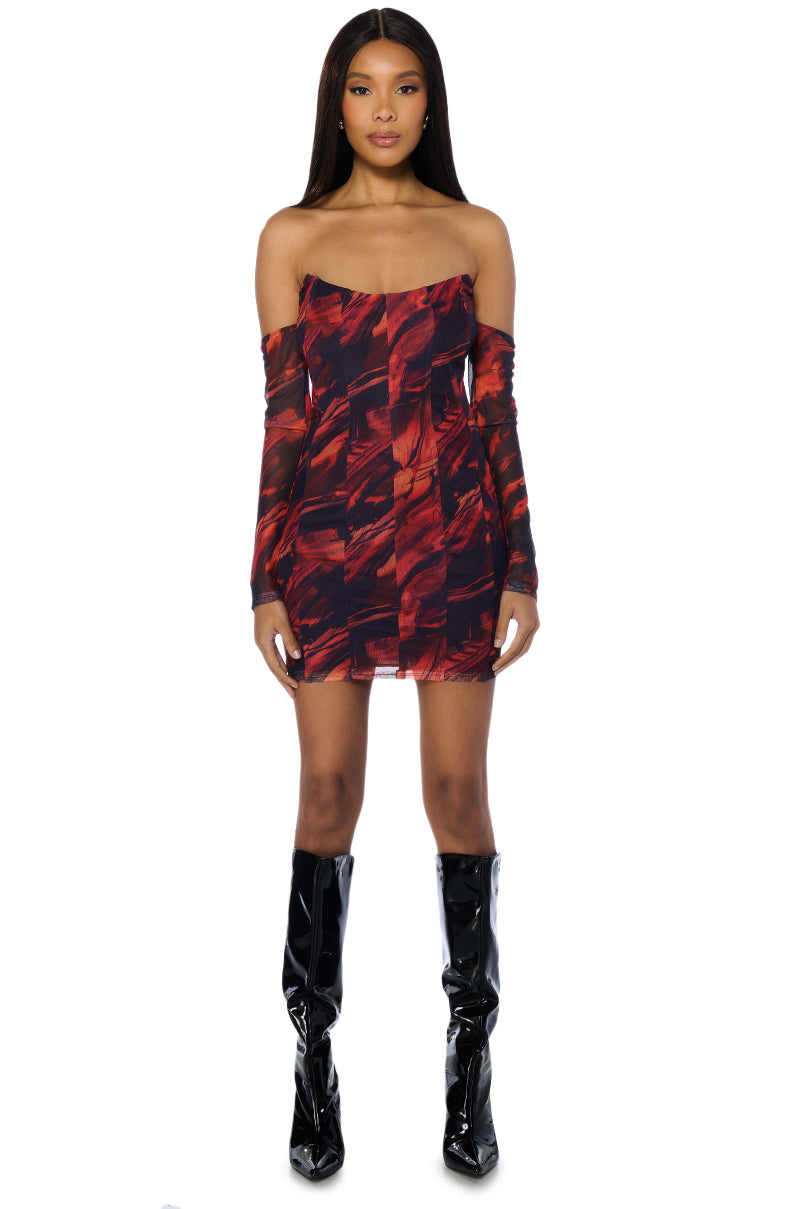 FIRE ME UP MESH MINI DRESS