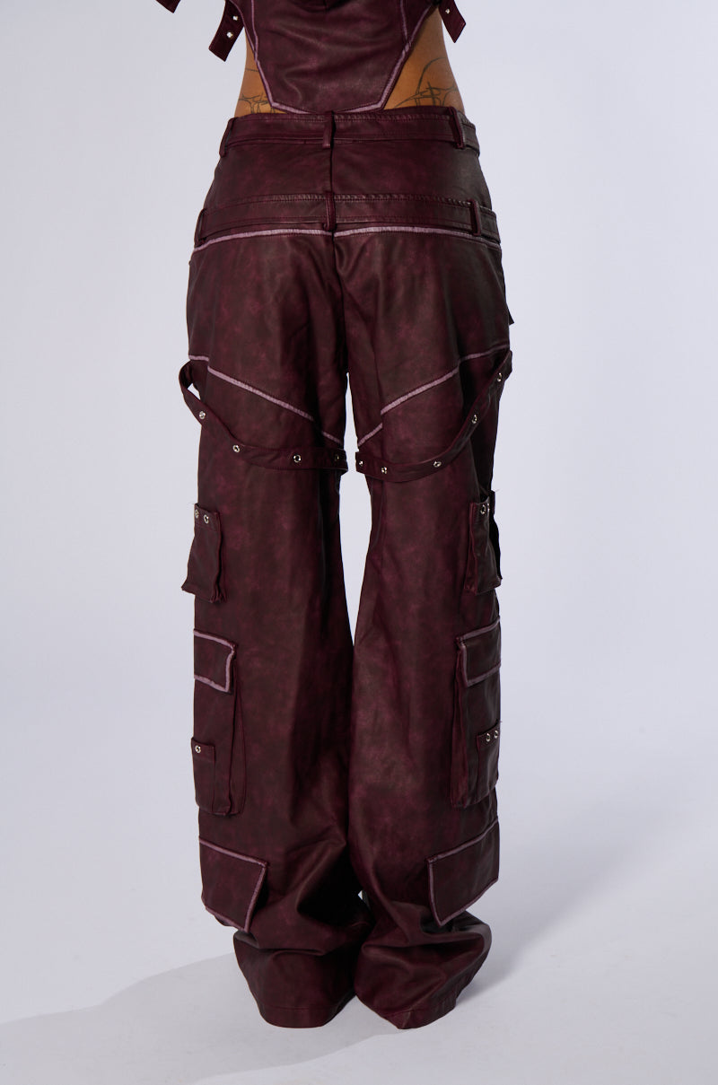 DESERT VIBE CARGO PANT IN BURGUNDY