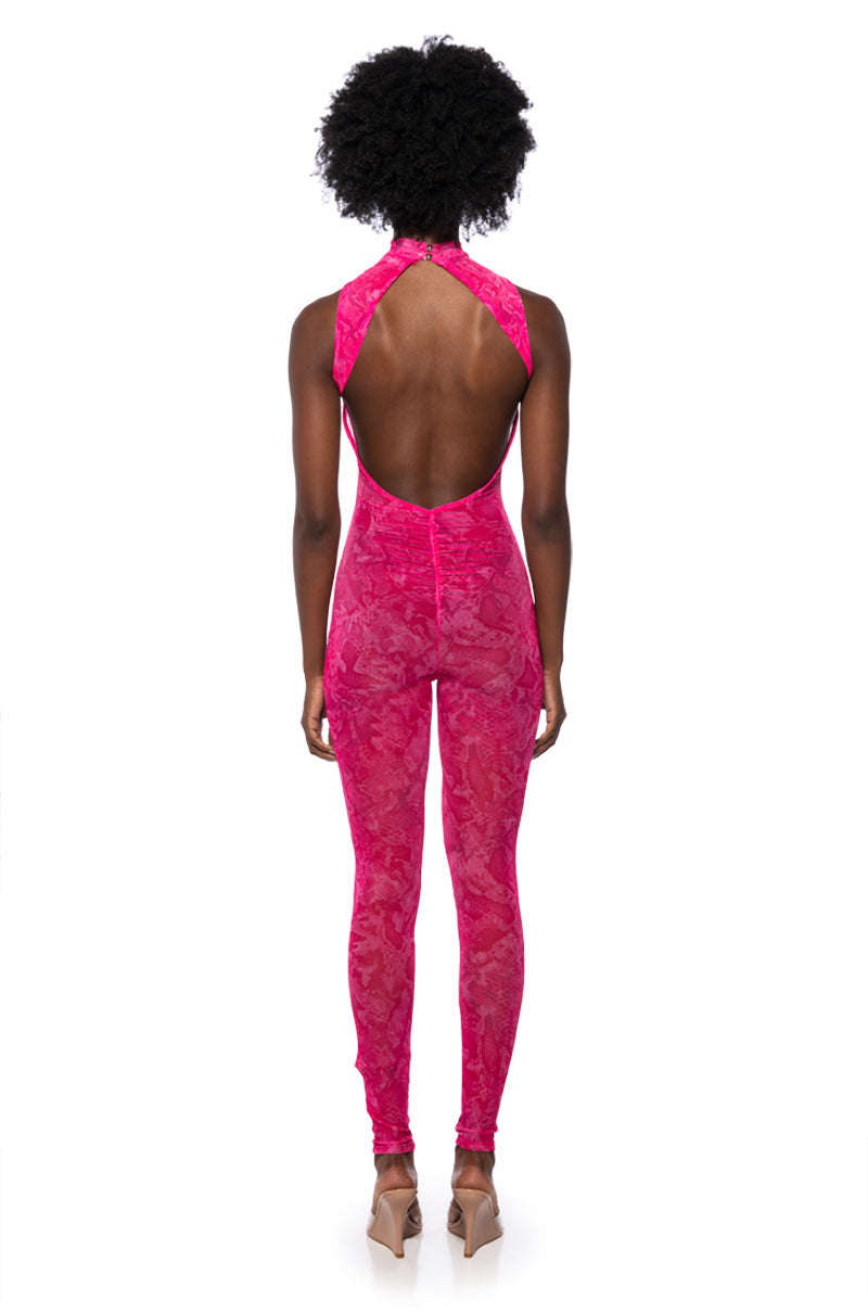 LENA PRINTED JUMPSUIT IN PINK