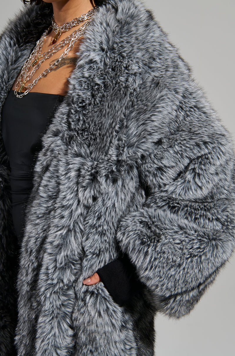 TSUNAMI FAUX FUR TRENCH