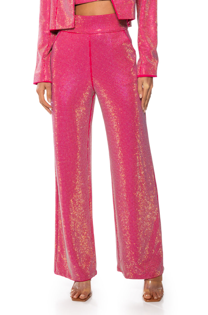 CENTER OF ATTENTION RHINESTONE PANT IN PINK