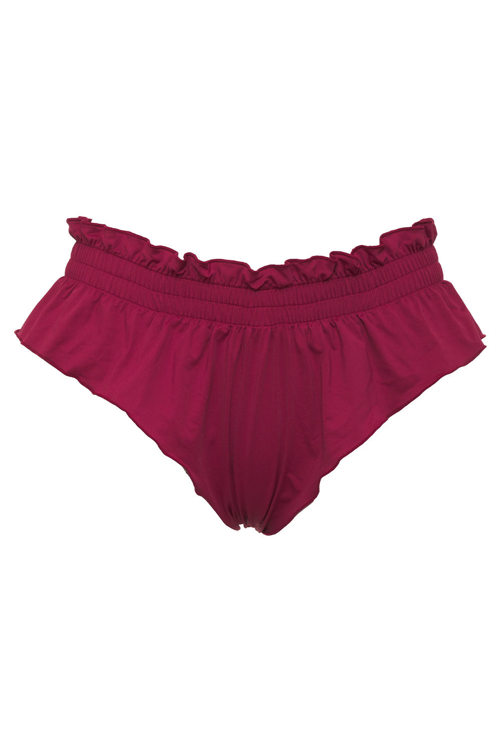 Pippa Ruffle Bikini Bottom - Bordeaux