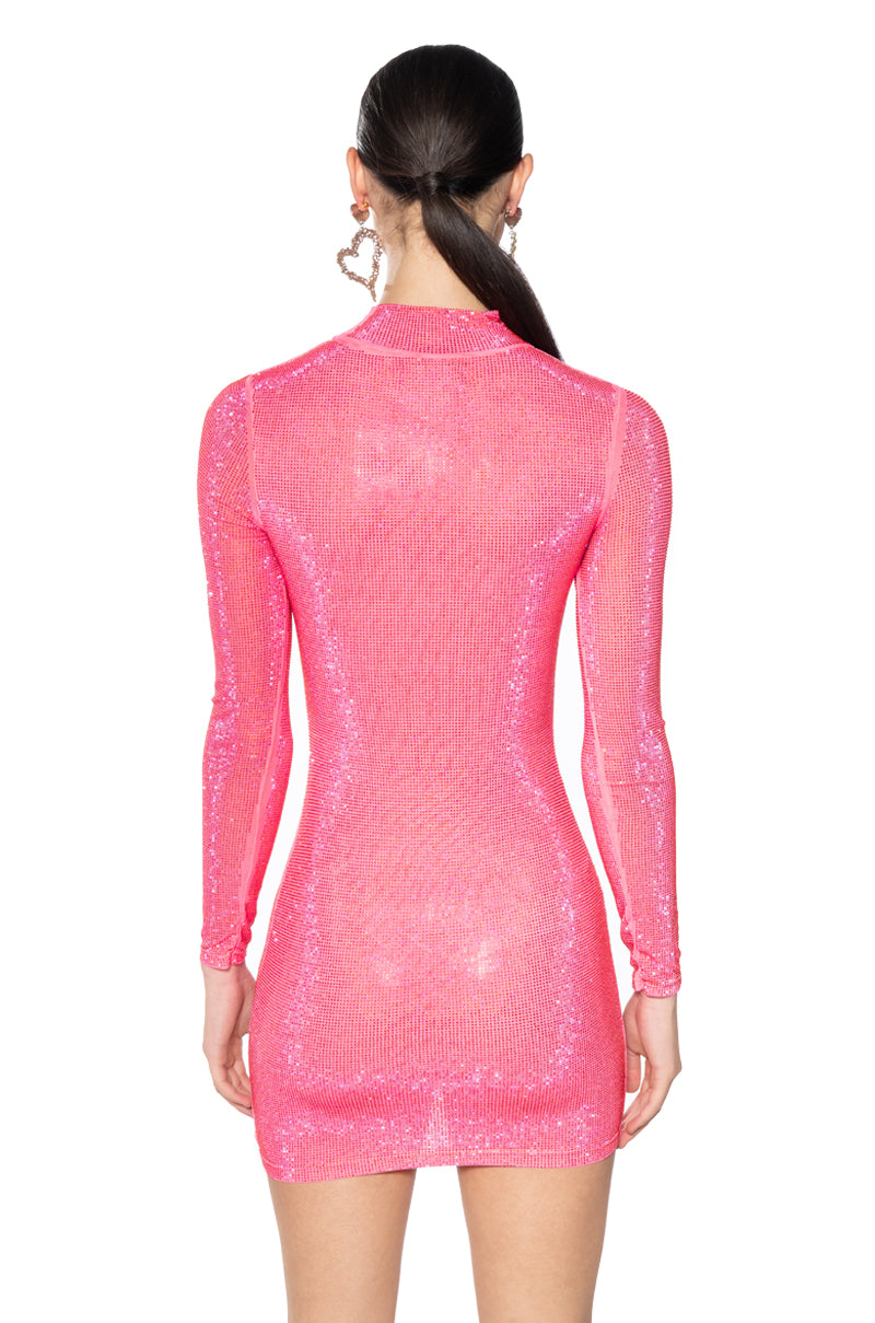 LETS GO PARTY RHINESTONE MINI DRESS