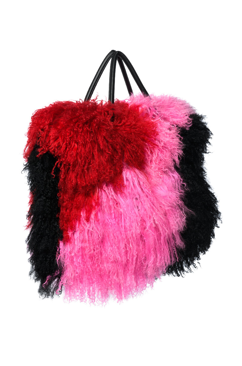 REAL MONGOLIAN FUR TOTE