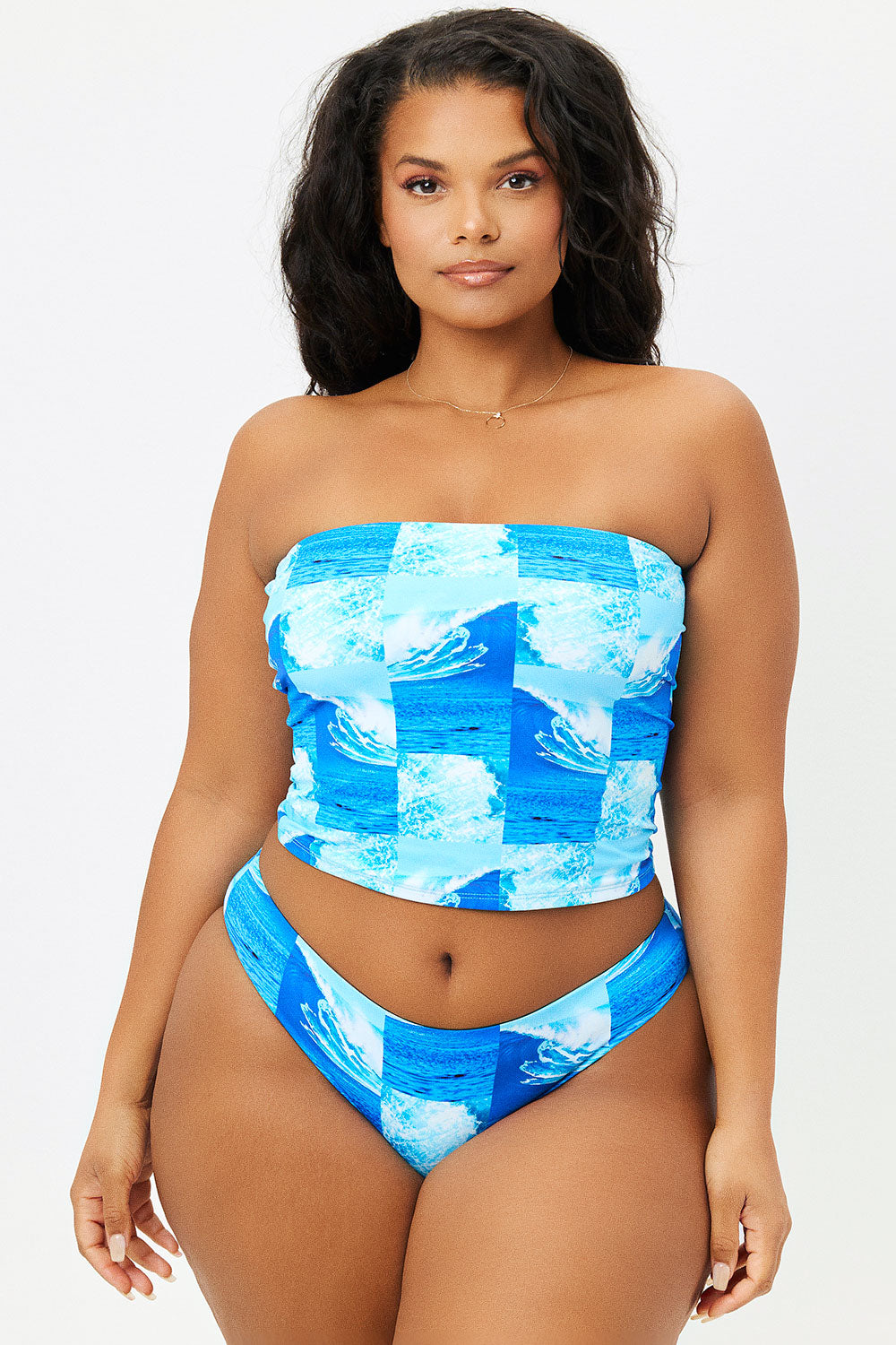 Peace Strapless Bikini Top - Waves