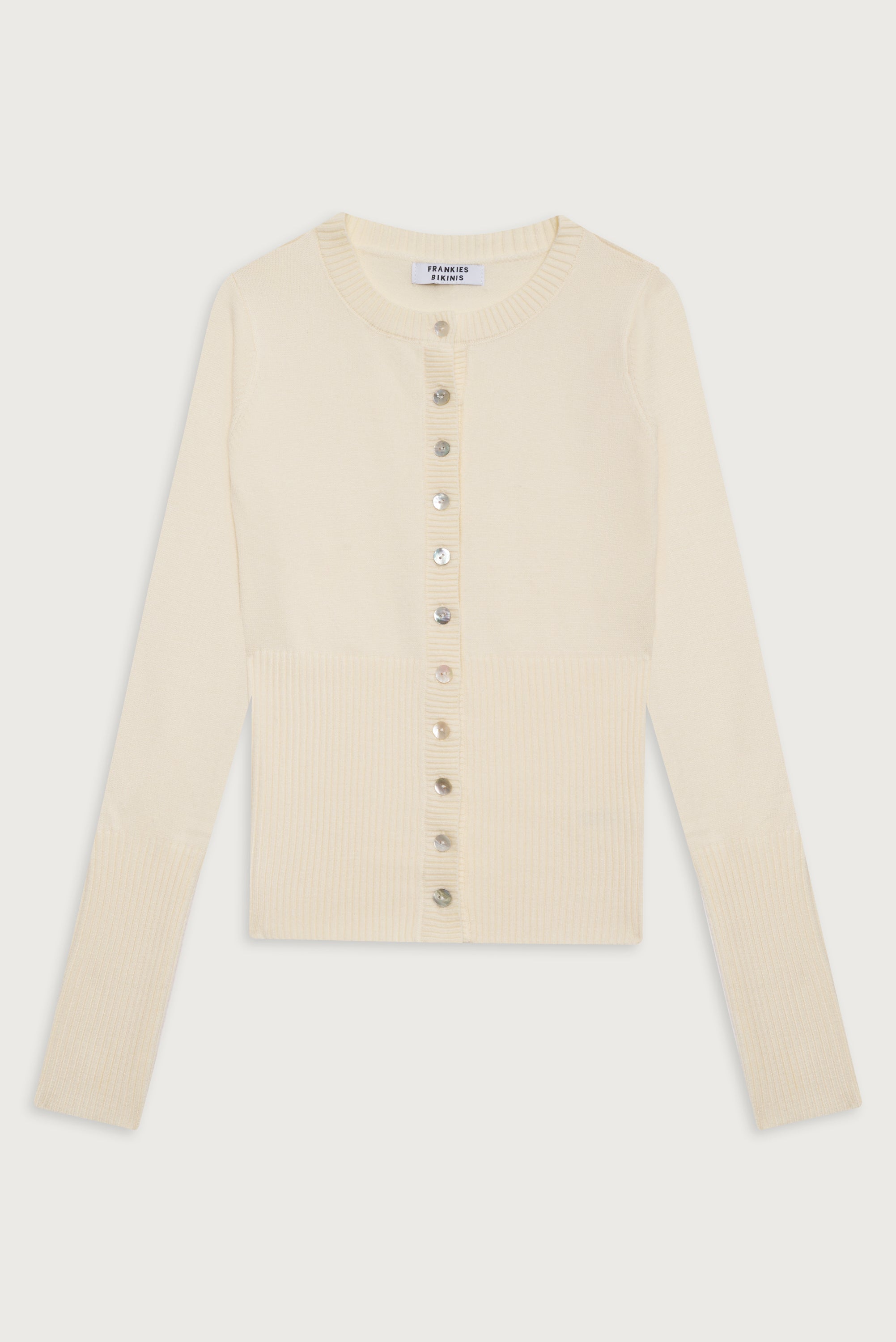 Lenon Cloud Knit Button Up Cardigan - Porcelain