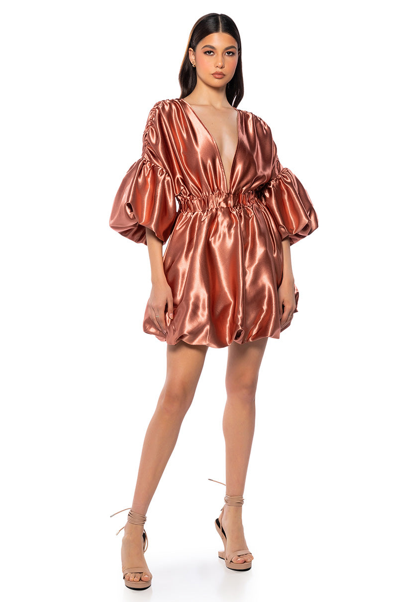 SEEING STARS METALLIC MINI DRESS IN GOLD