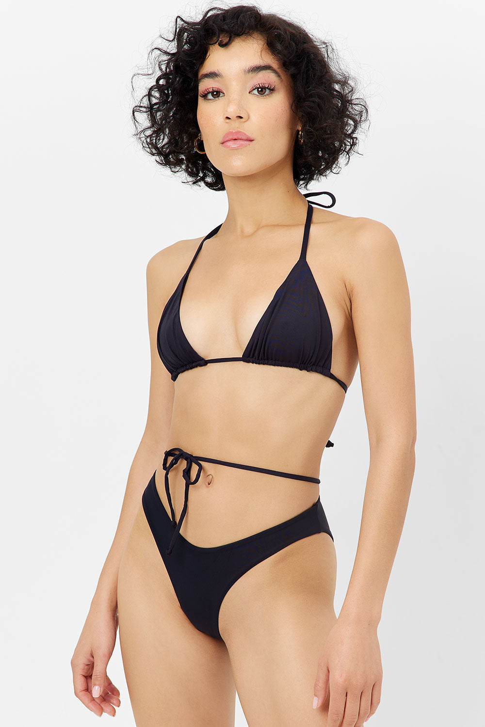 Foxy Tie Front Cheeky Bikini Bottom - Black