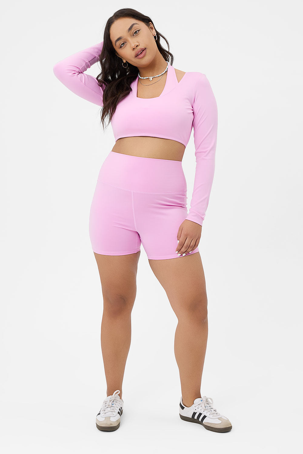 Speedy Long Sleeve Crop Top - Baby Pink