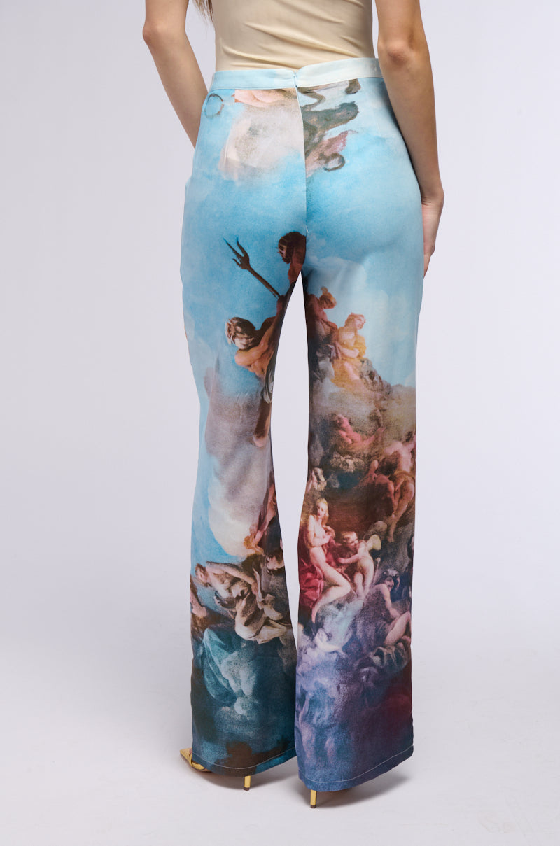 LOOK UP PRINTED WIDE LEG TROUSER