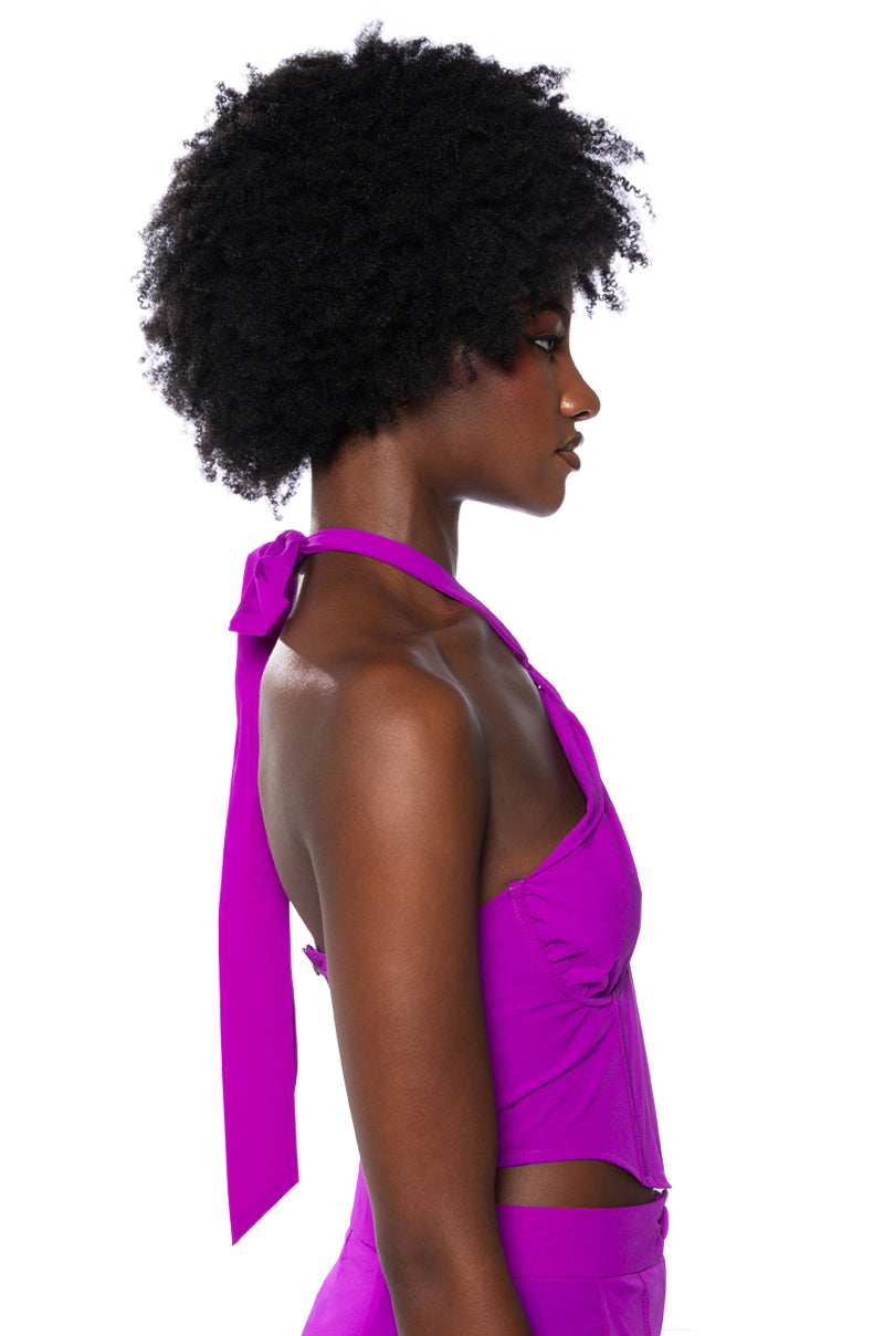 VIOLET CUT OUT HALTER TOP