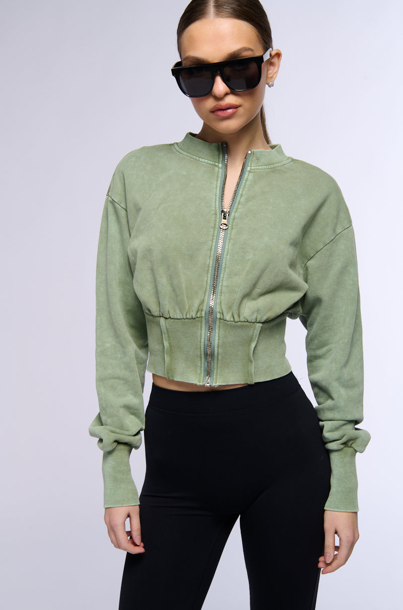 MINERAL WASH CORSET DETAIL SWEATSHIRT