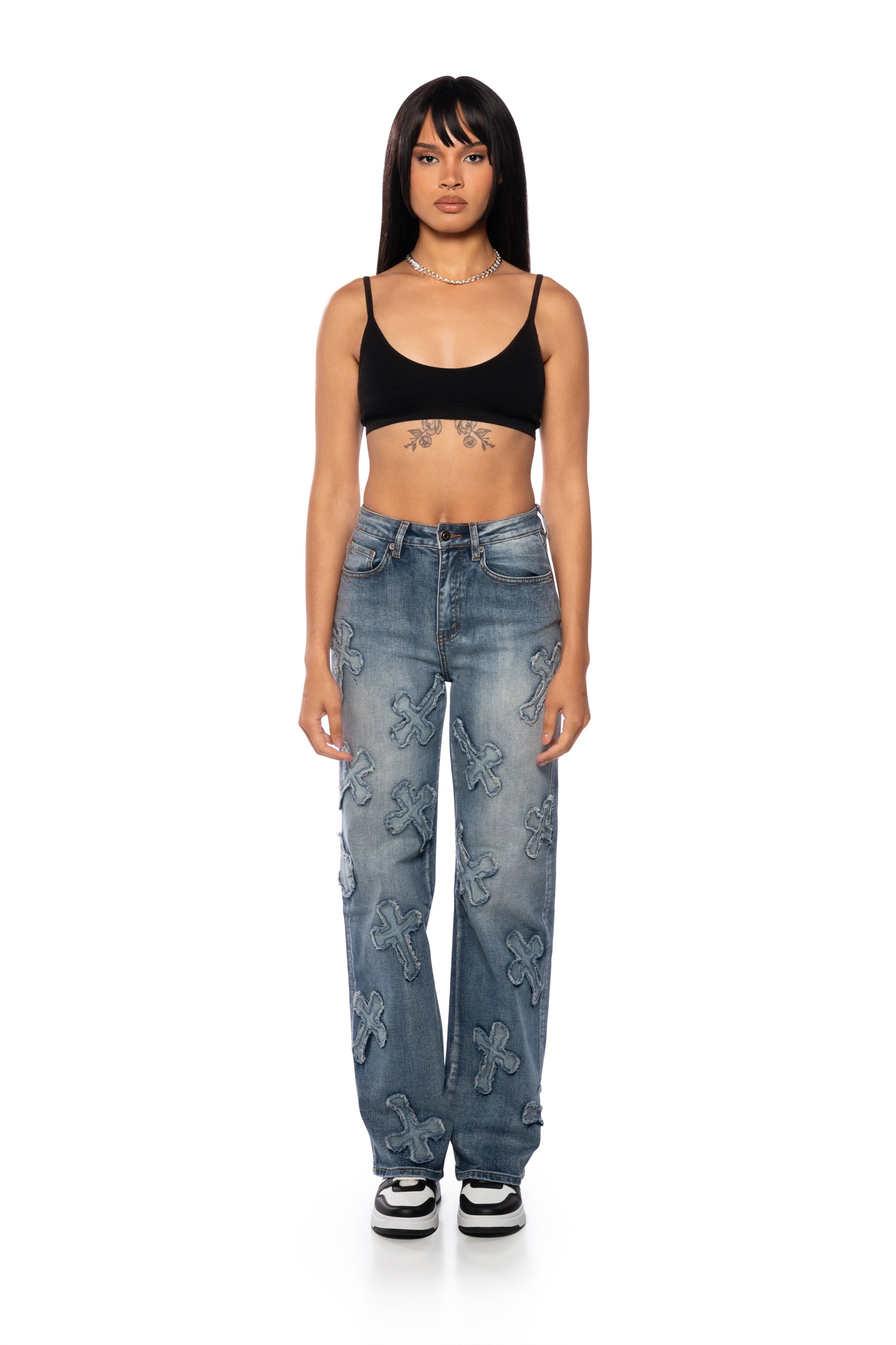 PAMELA CROSS PATCHWORK DENIM JEAN