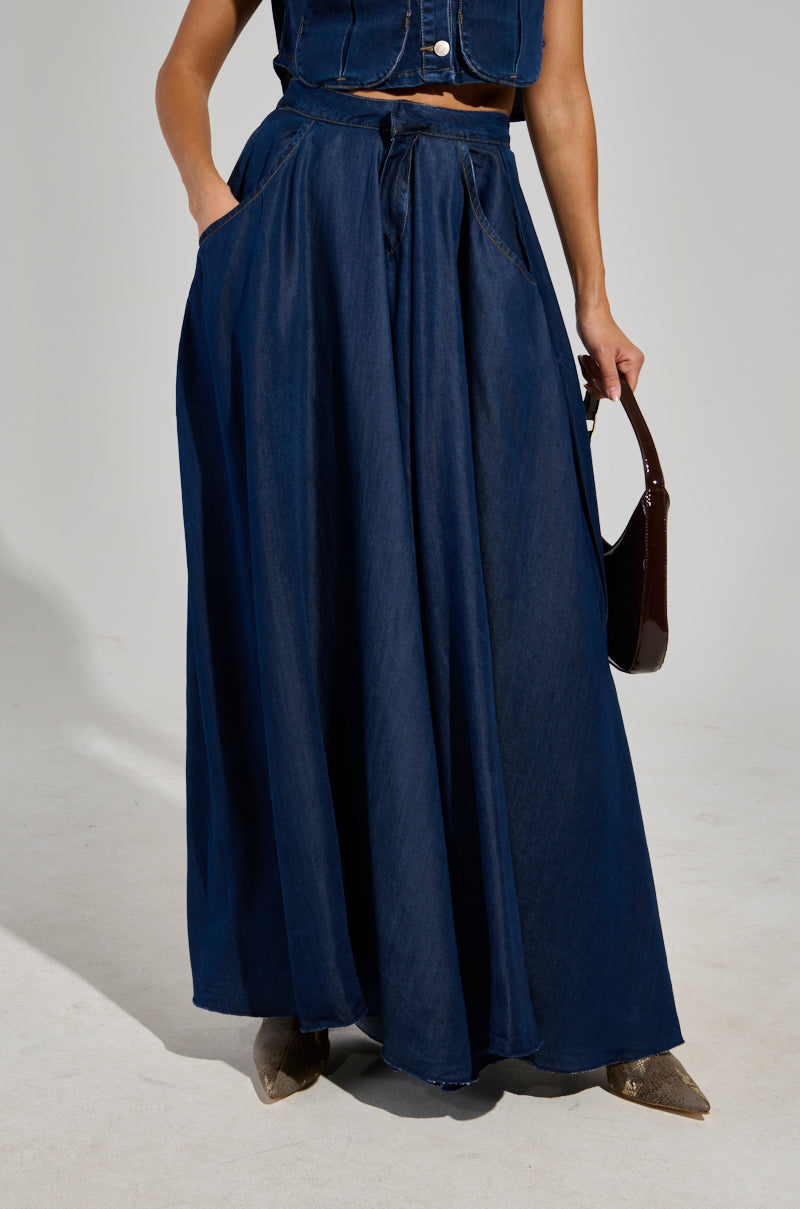 CARRIE ULTRA WIDE LEG DENIM TROUSER