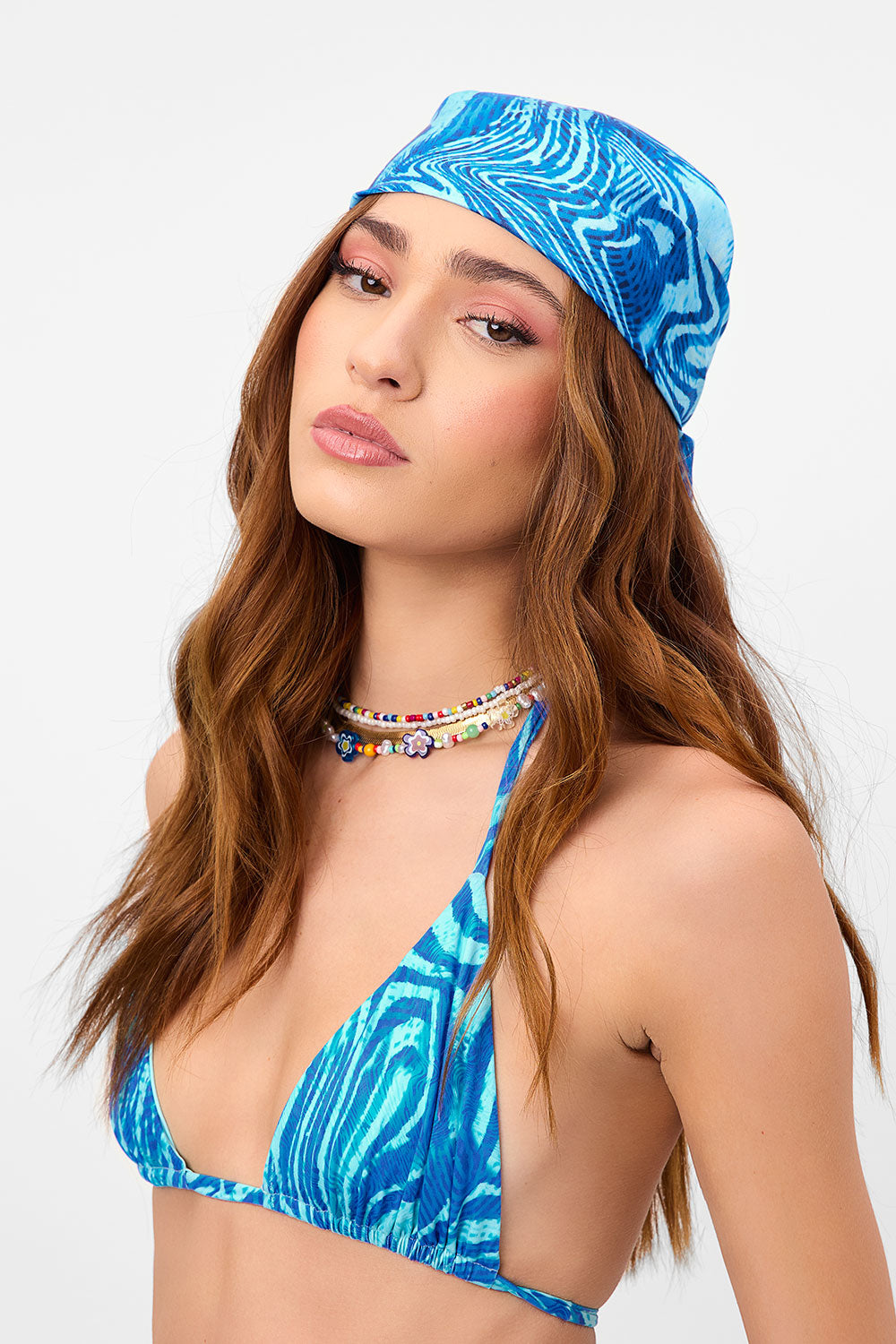 Heidi Satin Head Scarf - Electric