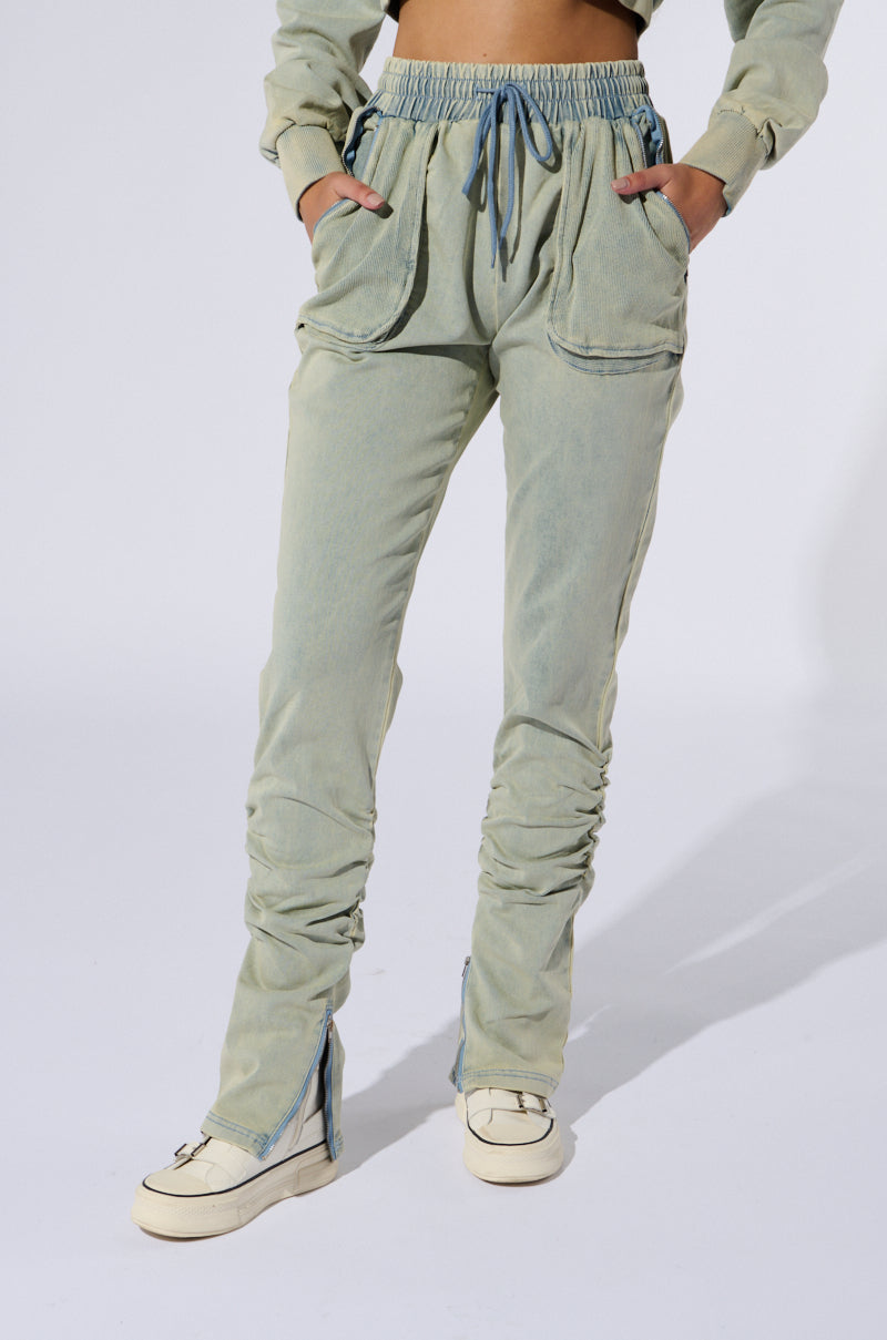 SOCIAL STATUS FLARE LEG DENIM JOGGER