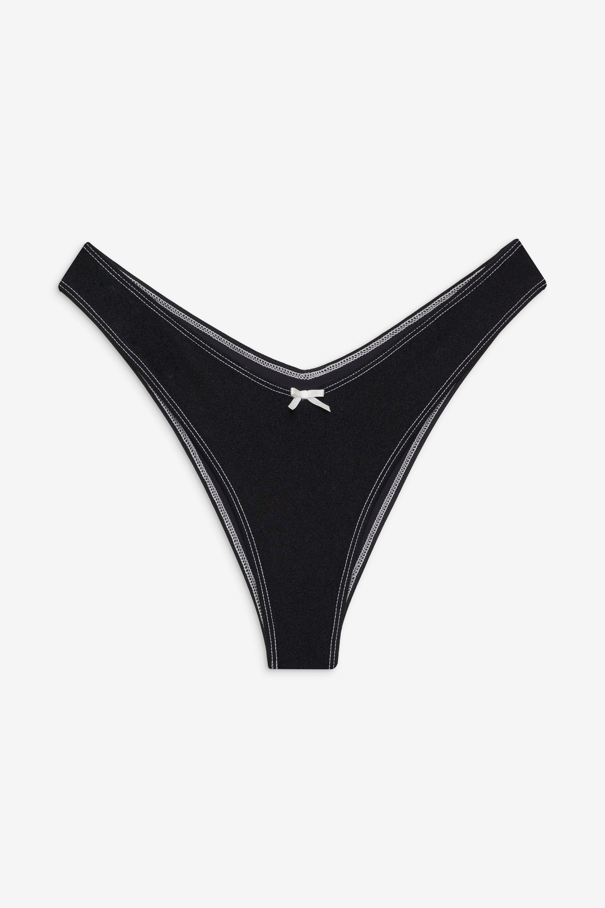 Enzo Shine Cheeky Bikini Bottom - Black Shine