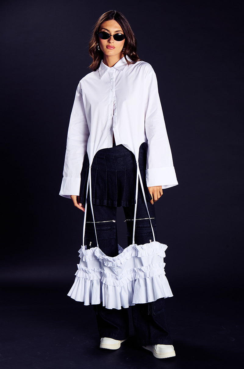 FUNKY BUTTONDOWN BLOUSE WITH ATTACHED SKIRT