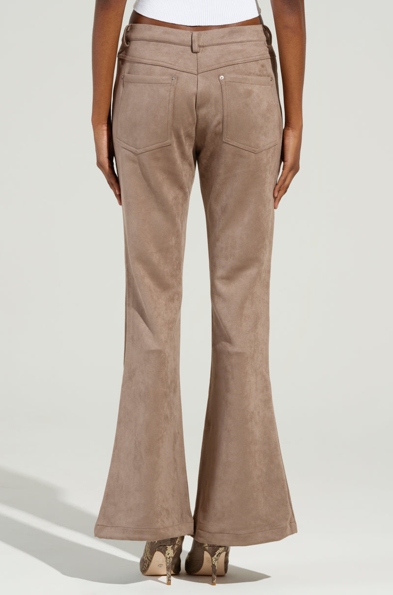 SOFIA FAUX SUEDE FLARE PANTS