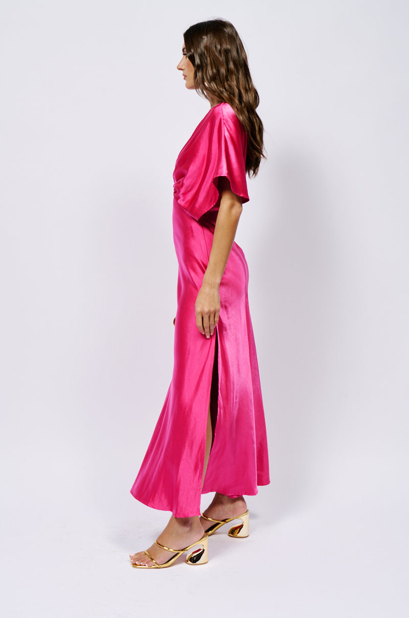 MAD IN LOVE SATIN MAXI DRESS