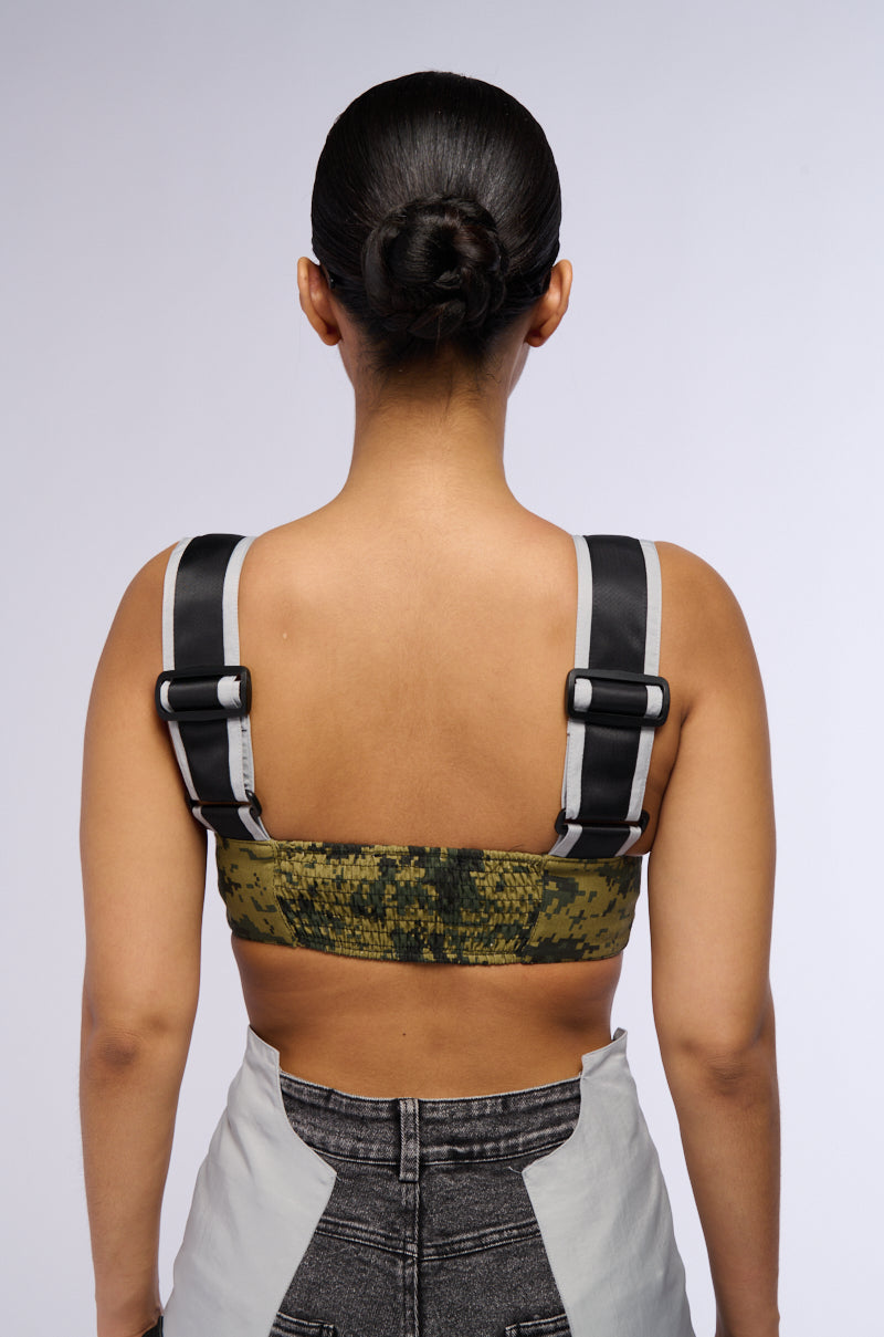 COMBAT COMBO DENIM BRALETTE