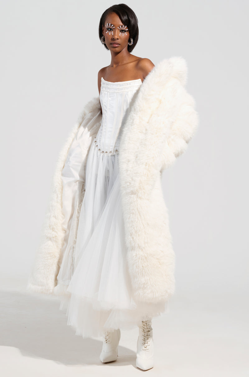 BCARDI LONG LUXE FAUX FUR TRENCH